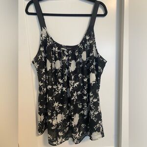 Floral Lane Bryant Tank with double sheer layering